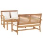 Conjunto de sofá de jardín 3 pcs Natural Madera de teca maciza