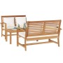 Conjunto de sofá de jardín 3 pcs Natural Madera de teca maciza