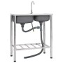 Doppelbecken-Campingspüle und Wasserhahn aus Edelstahl von vidaXL, Sinkt - Ref: Foro24-151211, Preis: 198,69 €, Rabatt: %