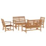 Conjunto de sofá de jardín 5 pcs Natural Madera de teca maciza