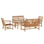 Conjunto de sofá de jardín 5 pcs Natural Madera de teca maciza