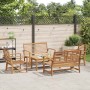 Conjunto de sofá de jardín 5 pcs Natural Madera de teca maciza