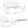 Conjunto de sofá de jardín 5 pcs Natural Madera de teca maciza