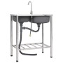 Doppelbecken-Campingspüle und Wasserhahn aus Edelstahl von vidaXL, Sinkt - Ref: Foro24-151211, Preis: 198,69 €, Rabatt: %