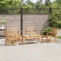 Conjunto de sofá de jardín 5 pcs Natural Madera de teca maciza