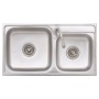 Doppelbecken-Campingspüle und Wasserhahn aus Edelstahl von vidaXL, Sinkt - Ref: Foro24-151211, Preis: 198,69 €, Rabatt: %