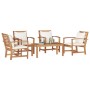 Conjunto de sofá de jardín 5 pcs Natural Madera de teca maciza