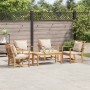 Conjunto de sofá de jardín 5 pcs Natural Madera de teca maciza