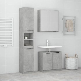 Set de muebles baño 3 pzas madera contrachapada gris hormigón de vidaXL, Muebles de baño - Ref: Foro24-3115879, Precio: 215,8...