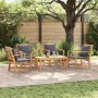 Conjunto de sofá de jardín 5 pcs Natural Madera de teca maciza
