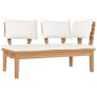 Conjunto de Bancos de Jardín con cojín 4 pcs Marrón y crema