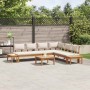 Conjunto de Bancos de Jardín con cojín 4 pcs Marrón y crema