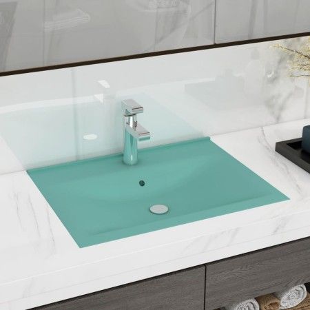 Luxus-Waschbecken mit Keramikarmatur 60x46 cm in Hellgrün. von vidaXL, Sinkt - Ref: Foro24-147024, Preis: 115,23 €, Rabatt: %
