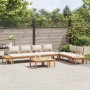 Conjunto de Bancos de Jardín con cojín 5 pcs Marrón y crema