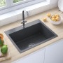 Fregadero hecho a mano de acero inoxidable negro de vidaXL, Fregaderos - Ref: Foro24-51511, Precio: 118,08 €, Descuento: %
