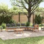 Conjunto de Bancos de Jardín con cojín 5 pcs Marrón y gris