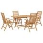 Conjunto de Comedor de Jardín 5 pcs Marrón