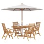 Conjunto de Comedor de Jardín 5 pcs Marrón