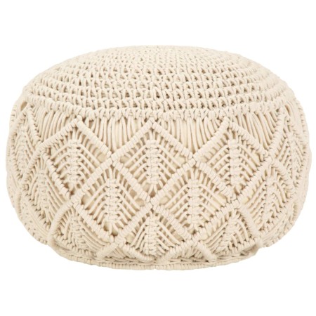 Puf de macramé hecho a mano algodón 45x30 cm