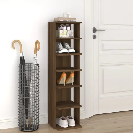 Zapatero madera contrachapada color roble marrón 27,5x27x102 cm by vidaXL, Shoe racks and shoe organizers - Ref: Foro24-81597...