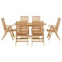 Conjunto de Comedor de Jardín 7 pcs Marrón