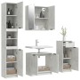 Set muebles de baño 4 piezas madera contrachapada gris hormigón | Foro24.es | Tu tienda online para hogar, jardín y más Foro24.es