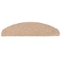 Alfombrilla autoadhesiva de escalera 15 uds beige 65x22,5x3,5cm