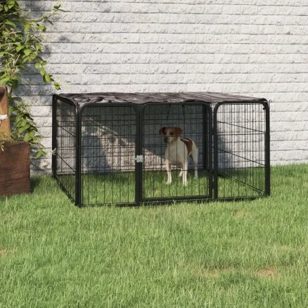 Hundezwinger mit 4 Stahlpaneelen und Pulverbeschichtung von vidaXL, Hundehütten und Zäune - Ref: Foro24-171795, Preis: 70,56 ...