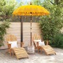 Parasol Balinés Amarillo 180-190 cm Algodón, madera maciza