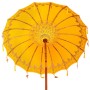 Parasol Balinés Amarillo 180-190 cm Algodón, madera maciza