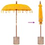 Parasol Balinés Amarillo 180-190 cm Algodón, madera maciza