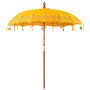 Parasol Balinés Amarillo 210-220 cm Algodón, madera maciza