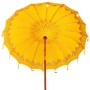 Parasol Balinés Amarillo 210-220 cm Algodón, madera maciza