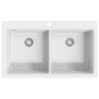 Built-in two-bowl cream white granite sink by vidaXL, Sinks - Ref: Foro24-141677, Price: 397,18 €, Discount: %