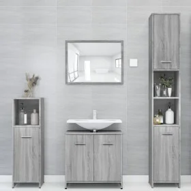 Armario de baño madera contrachapada gris Sonoma 30x30x183,5 cm de vidaXL, Muebles de baño - Ref: Foro24-815520, Precio: 88,0...