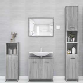 Sonoma gray plywood bathroom cabinet 30x30x183.5 cm by vidaXL, Bathroom furniture - Ref: Foro24-815520, Price: 83,91 €, Disco...
