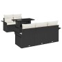 Conjunto de sofá de jardín con cojín 6 pcs Negro Poliratán