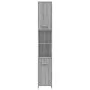 Armario de baño madera contrachapada gris Sonoma 30x30x183,5 cm de vidaXL, Muebles de baño - Ref: Foro24-815520, Precio: 88,0...