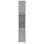 Badezimmerschrank aus grauem Sonoma-Sperrholz, 30 x 30 x 183,5 cm von vidaXL, Badezimmermöbel - Ref: Foro24-815520, Preis: 83...