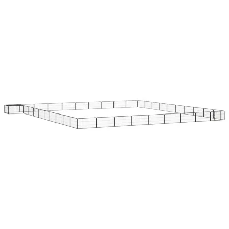 Dog cage with 40 panels of black powder-coated steel, 100x50 cm. by vidaXL, Dog kennels and fences - Ref: Foro24-3115984, Pri...