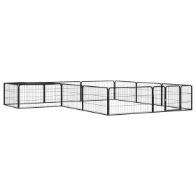 Jaula perros 12 paneles acero recubierto polvo negro 100x50 cm by vidaXL, Dog kennels and fences - Ref: Foro24-3115977, Price...