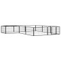 Hundekäfig 12 Paneele aus pulverbeschichtetem schwarzem Stahl 100x50 cm von vidaXL, Hundehütten und Zäune - Ref: Foro24-31159...