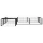 Hundekäfig 12 Paneele aus pulverbeschichtetem schwarzem Stahl 100x50 cm von vidaXL, Hundehütten und Zäune - Ref: Foro24-31159...