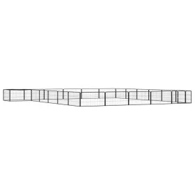 Hundekäfig 24 Paneele aus pulverbeschichtetem schwarzem Stahl 100x50 cm von vidaXL, Hundehütten und Zäune - Ref: Foro24-31159...