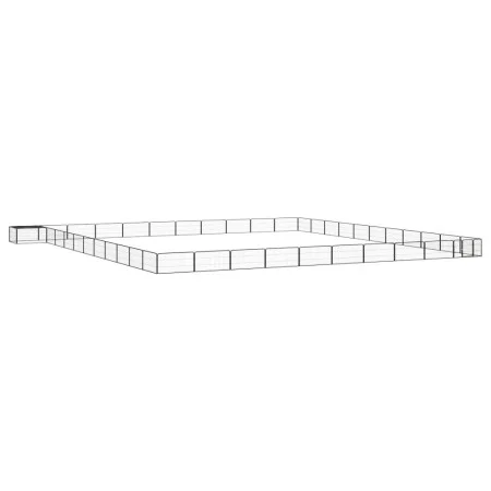 Hundekäfig 44 Paneele aus schwarz pulverbeschichtetem Stahl 100x50 cm von vidaXL, Hundehütten und Zäune - Ref: Foro24-3115985...