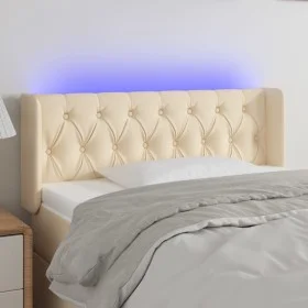 Kopfteil aus cremefarbenem Stoff mit LED 103x16x78/88 cm von vidaXL, Kopf- und Fußteile - Ref: Foro24-3123567, Preis: 56,35 €...