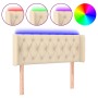 Cream fabric headboard with LED 103x16x78/88 cm by vidaXL, Headboards and footboards - Ref: Foro24-3123567, Price: 56,59 €, D...
