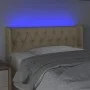 Cream fabric headboard with LED 103x16x78/88 cm by vidaXL, Headboards and footboards - Ref: Foro24-3123567, Price: 56,35 €, D...
