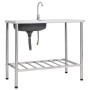 Campingspüle mit einem Becken und Wasserhahn aus Edelstahl von vidaXL, Sinkt - Ref: Foro24-151214, Preis: 227,19 €, Rabatt: %