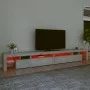TV stand with LED lights in concrete gray 290x36.5x40 cm by vidaXL, TV Furniture - Ref: Foro24-3152805, Price: 177,52 €, Disc...